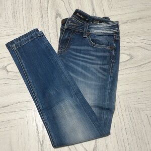 Miss Me Women's Faded Blue Ankle Skinny Jeans